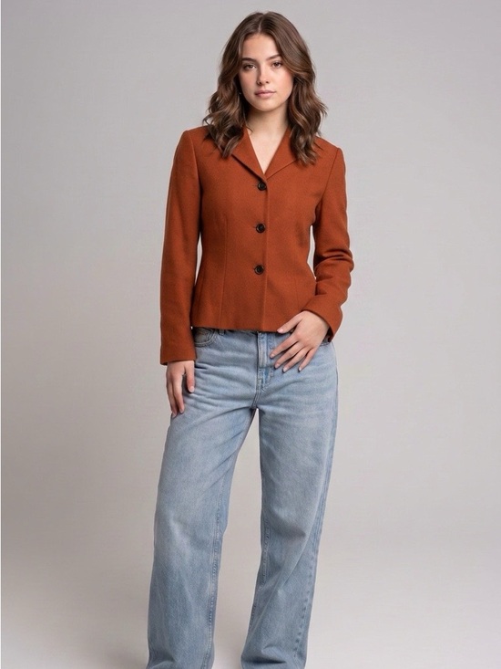 Ann Taylor Jackets & Blazers - Vintage Ann Taylor Wool Cashmere Blazer Size 6 Burnt Orange 90s Classic